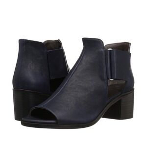 Coclico Zephira Ankle Bootie Sandal 7.5 Black Leather Block Heel Grunge Workwear